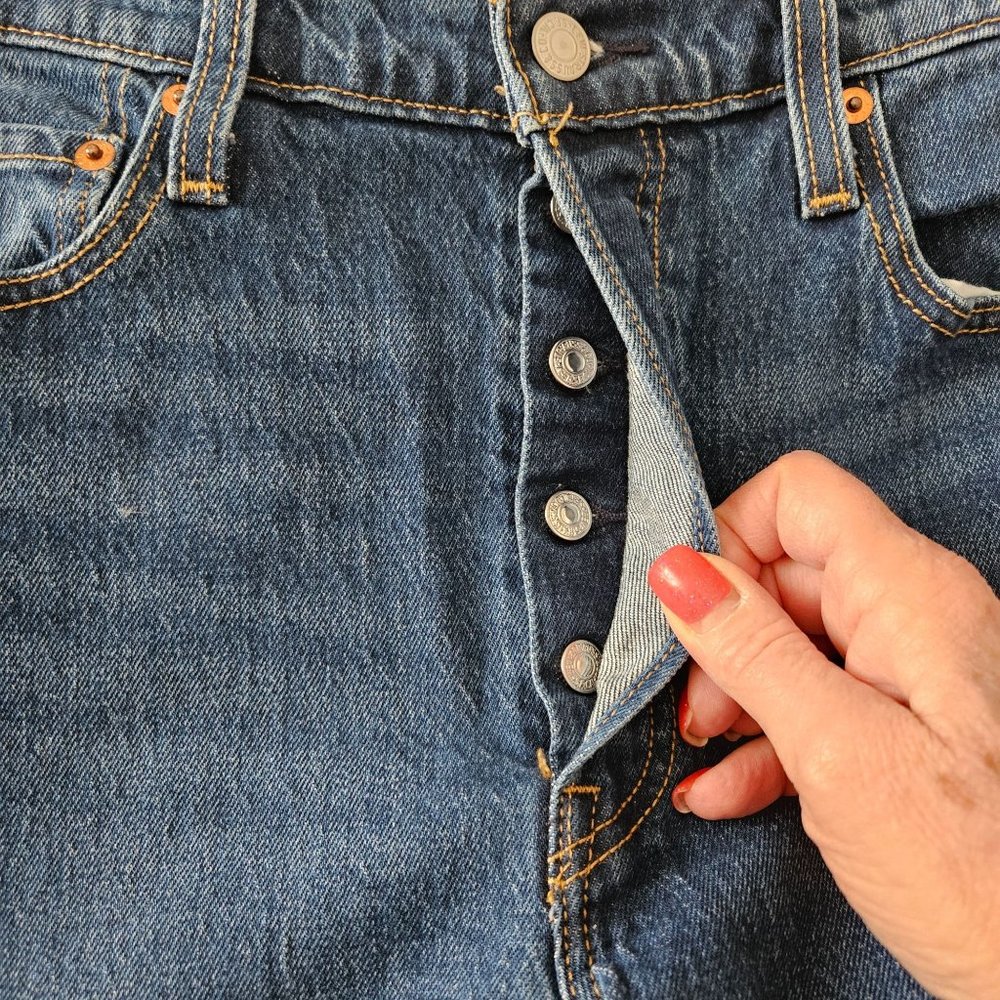 High Rise Levis Ribcage Boot Blue Jeans - Picture 4 of 10